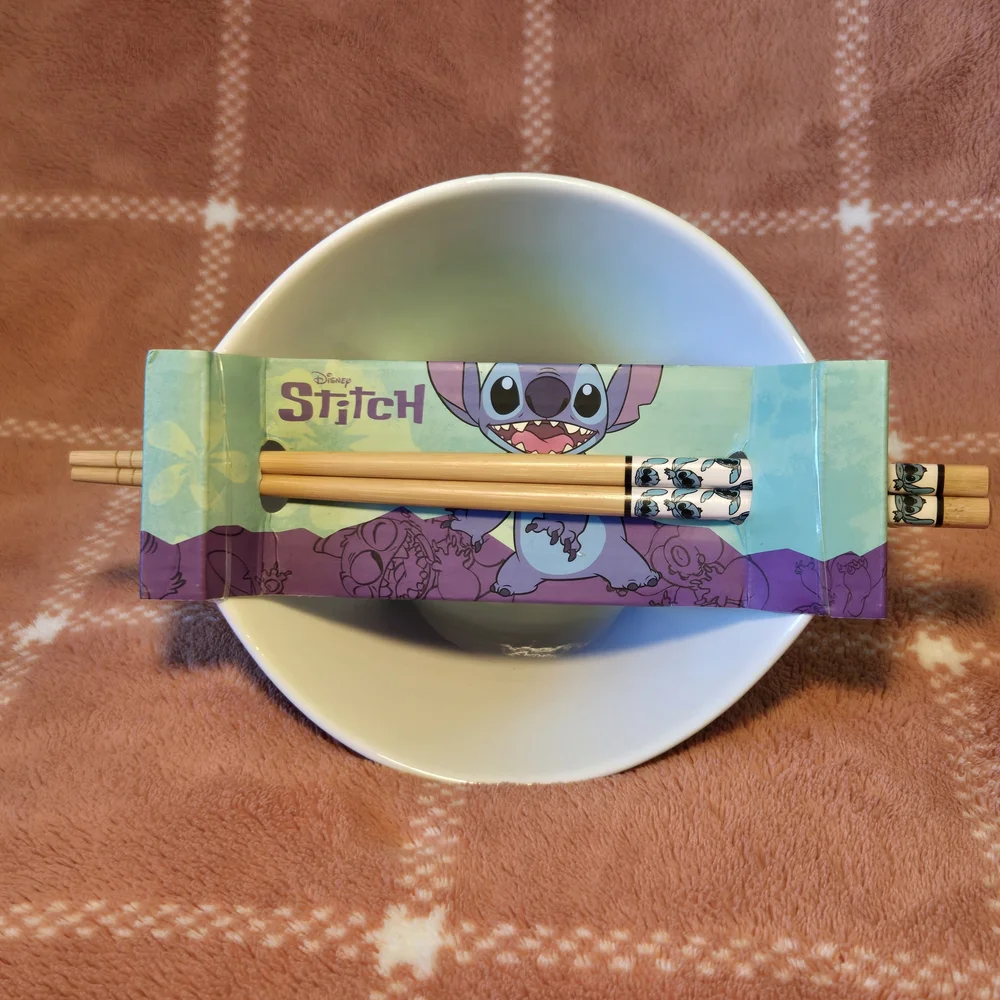 🌺NEW Disney's Stitch 16oz Ramen Bowl with Chopsticks